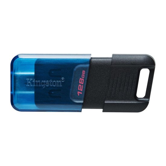 Kingston Technology DataTraveler 80 lecteur USB flash 128 Go USB Type-C 3.2 Gen 1 (3.1 Gen 1) Noir, Bleu