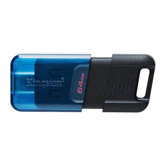 Kingston Technology DataTraveler 80 lecteur USB flash 64 Go USB Type-C 3.2 Gen 1 (3.1 Gen 1) Noir, Bleu