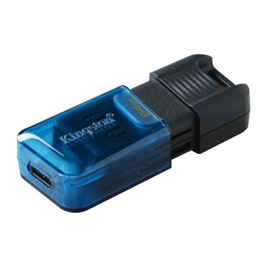 Kingston Technology DataTraveler 80 lecteur USB flash 64 Go USB Type-C 3.2 Gen 1 (3.1 Gen 1) Noir, Bleu