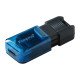 Kingston Technology DataTraveler 80 lecteur USB flash 64 Go USB Type-C 3.2 Gen 1 (3.1 Gen 1) Noir, Bleu