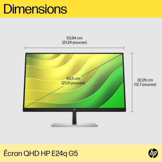 HP E24q G5 60,5 cm (23.8") 2560 x 1440 pixels Quad HD LED Noir