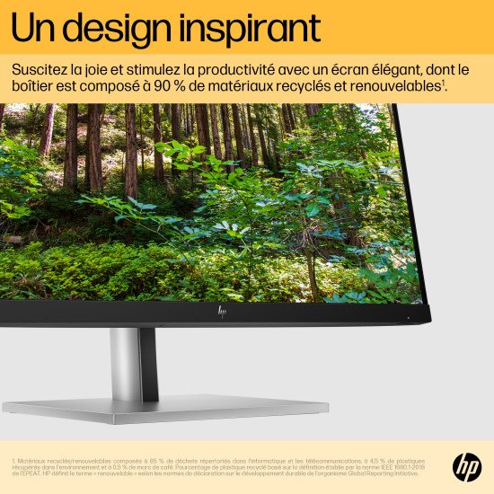 HP E24u G5 60,5 cm (23.8") 1920 x 1080 pixels Full HD LCD Noir, Argent