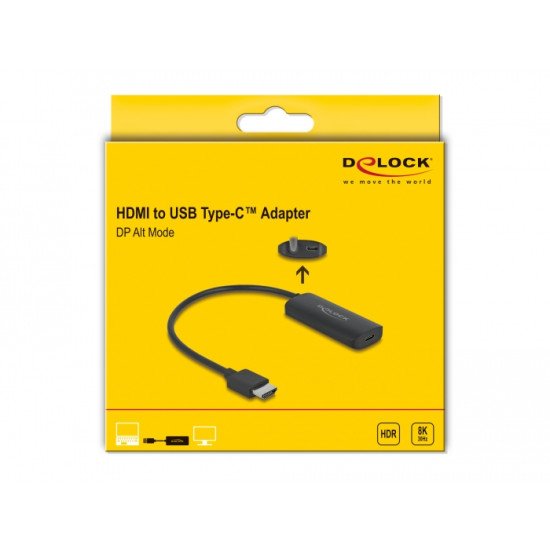 DeLOCK Adaptateur HDMI-A mâle vers USB Type-C™ femelle (DP Alt Mode) 8K