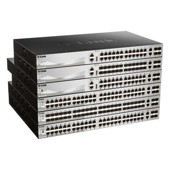 D-Link DGS-3130-54PS/E commutateur réseau Géré L3 Gigabit Ethernet (10/100/1000) Connexion Ethernet, supportant l'alimentation via ce port (PoE) Gris
