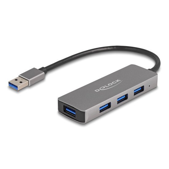 DeLOCK 63171 hub & concentrateur USB 3.2 Gen 1 (3.1 Gen 1) Type-A 5000 Mbit/s Gris