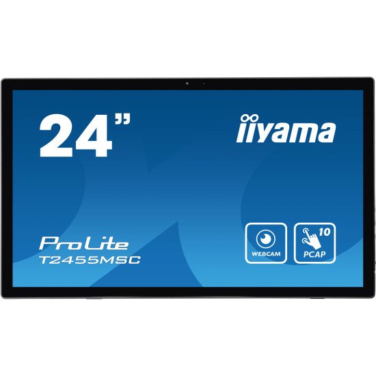 iiyama T2455MSC-B1 affichage de messages Panneau plat de signalisation numérique 61 cm (24") LED 400 cd/m² Full HD Noir Écran tactile