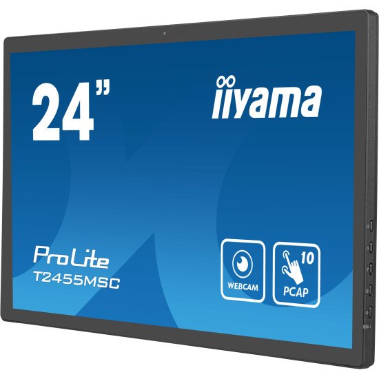 iiyama T2455MSC-B1 affichage de messages Panneau plat de signalisation numérique 61 cm (24") LED 400 cd/m² Full HD Noir Écran tactile