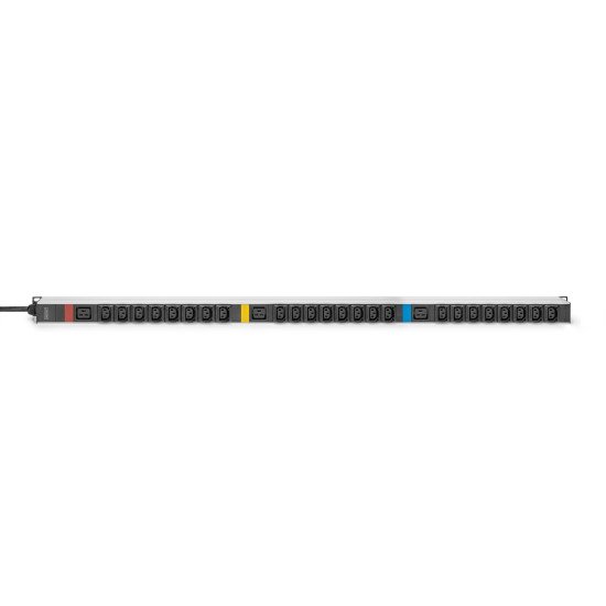 Digitus PDU Basic IT, triphasé 16 A, 24 x C13, 3 x C19, câble d'alimentation 3 m, connecteur IEC 60309 16 A