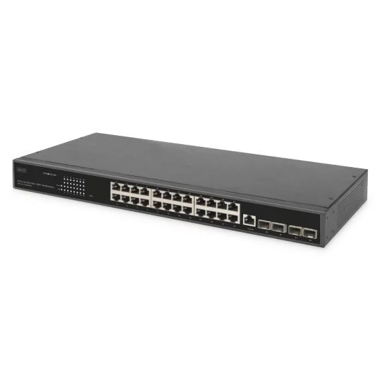Digitus Commutateur 24 ports 10/100/1000 + 4 uplink SFP+, 19", fonctionnalités L2+ Digitus Commutateur 24 ports 10/100/1000 + 4 uplink SFP+, 19", fonctionnalités L2+