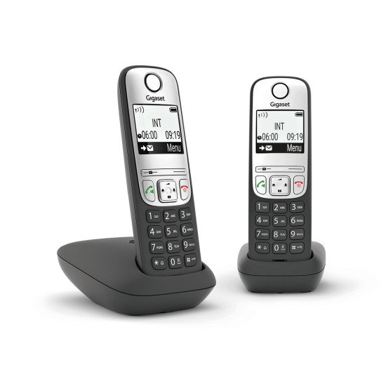 Gigaset A690 Duo Téléphone analogique Identification de l'appelant Noir, Argent