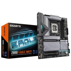 GIGABYTE Carte mère Z890 EAGLE WIFI7 - Prend en charge les processeurs Intel Core Ultra (Série 2), VRM à 14+1+2 phases, jusqu'à 8800MHz DDR5 (OC), 1xPCIe 5.0 + 3xPCIe 4.0, Wi-Fi 7, LAN 2.5GbE, USB 4 GIGABYTE Carte mère Z890 EAGLE WIFI7 - Prend en charge les processeurs Intel Core Ultra (Série 2), VRM à 14+1+2 phases, jusqu'à 8800MHz DDR5 (OC), 1xPCIe 5.0 + 3xPCIe 4.0, Wi-Fi 7, LAN 2.5GbE, USB 4