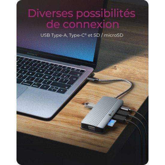 ICY BOX IB-DK4040a-CPD Avec fil USB 3.2 Gen 1 (3.1 Gen 1) Type-C Aluminium, Argent