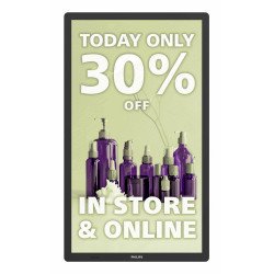 Philips Signage Solutions 25BDL4150I/00 affichage de messages Écran plat de signalisation numérique 64,3 cm (25.3") Wifi Noir Intégré dans le processeur Android 11