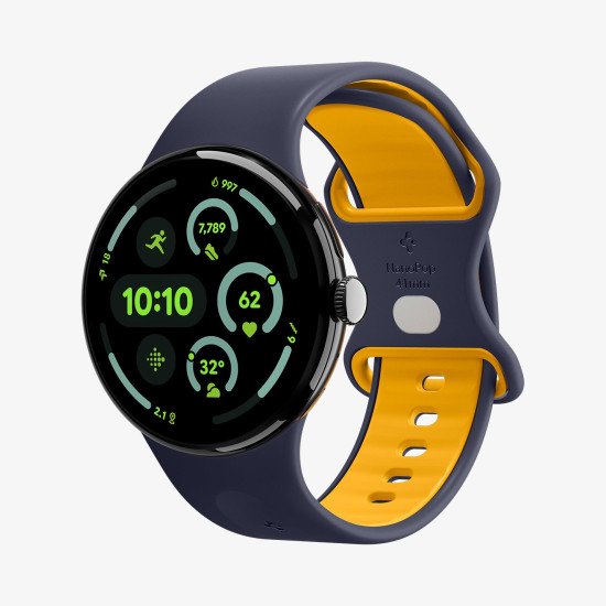 Spigen Nano Pop Bande Marine, Jaune Silicone