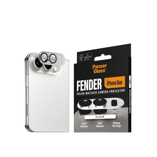 PanzerGlass ® Fender Camera Lens Protector Silver iPhone Duo Protection d'écran transparent Apple 1 pièce(s)