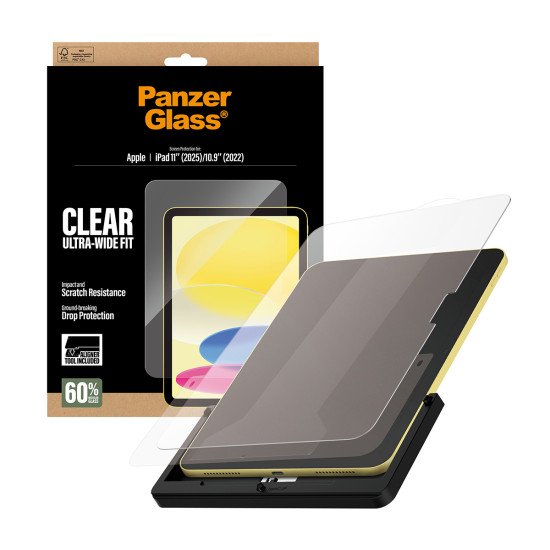 PanzerGlass ® Screen Protector iPad 11" (2025) | 10.9" (2022) | Ultra-Wide Fit w. Fastfit tool Protection d'écran transparent Apple 1 pièce(s)