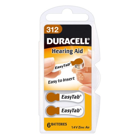 Duracell pile auditive type 312 / PR312 6p. Duracell pile auditive type 312 / PR312 6p.