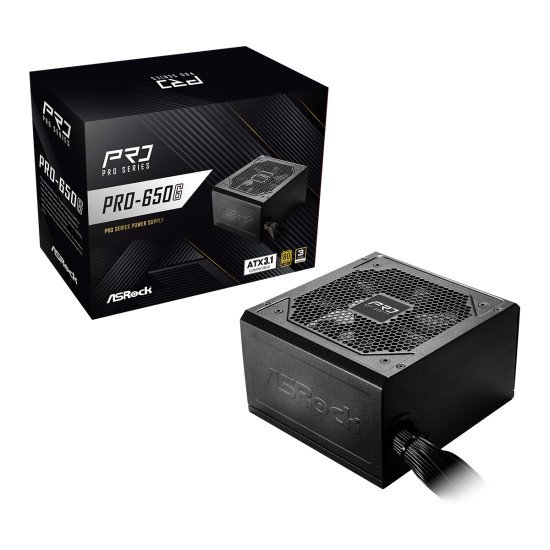 Asrock PRO-650G unité d'alimentation d'énergie 650 W 24-pin ATX ATX Noir