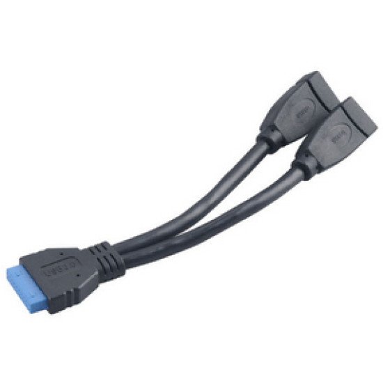 Akasa AK-CBUB09-15BK adaptateur et connecteur de câbles USB3.0 19-pin 2 x USB3.0