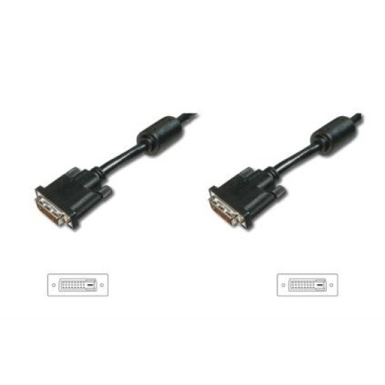 ASSMANN Electronic AK-320101-020-S câble DVI 2 m DVI-D Noir, Nickel