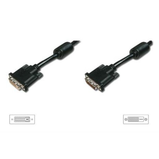 ASSMANN Electronic AK-320200-020-S câble DVI 2 m DVI-D Noir, Nickel