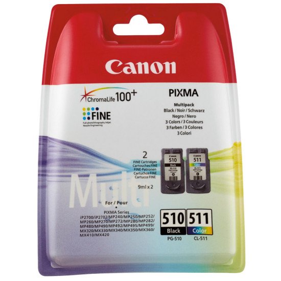 Canon PG-510/CL-511 Multi Pack Original Noir, Cyan, Magenta, Jaune