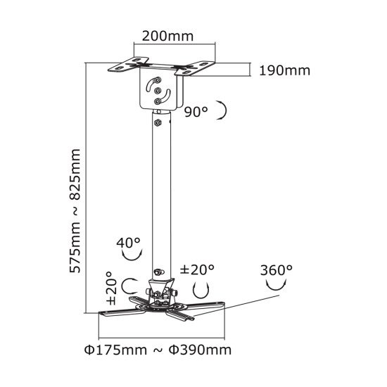 Newstar BEAMER-C100 support vidéoprojecteur Newstar BEAMER-C100 support vidéoprojecteur