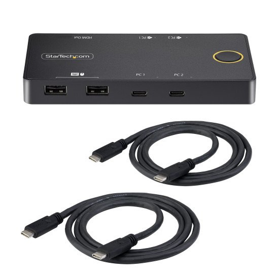 StarTech.com C2-H46-UC2-PD-KVM commutateur écran, clavier et souris Noir