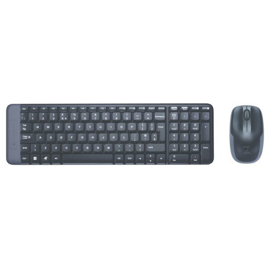 Logitech MK220 Ensemble Clavier et souris sans fil Noir QWERTY US Int Noir