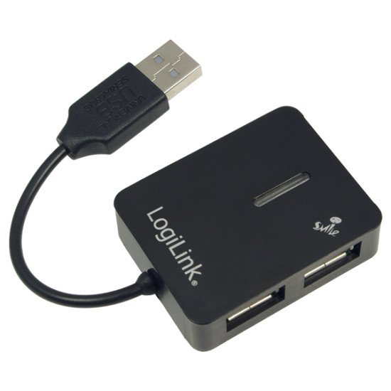 LogiLink USB 2.0 4-Port Hub 480 Mbit/s Noir