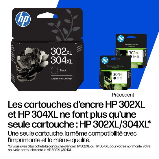 HP 302XL/304XL Cartouche d'encre noire authentique