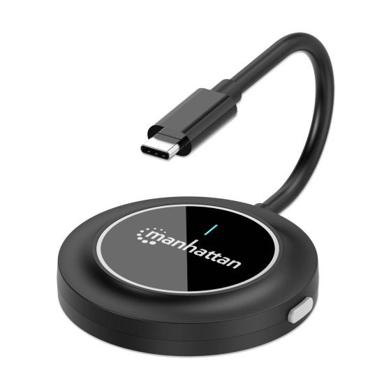 Manhattan Adaptateur sans fil HDMI 1080p avec émetteur USB-C, dongle pour diffusion vidéo sans fil depuis un appareil USB-C vers un téléviseur ou un projecteur HDMI, nécessite le récepteur du kit de présentation sans fil HDMI n° 208420, noir