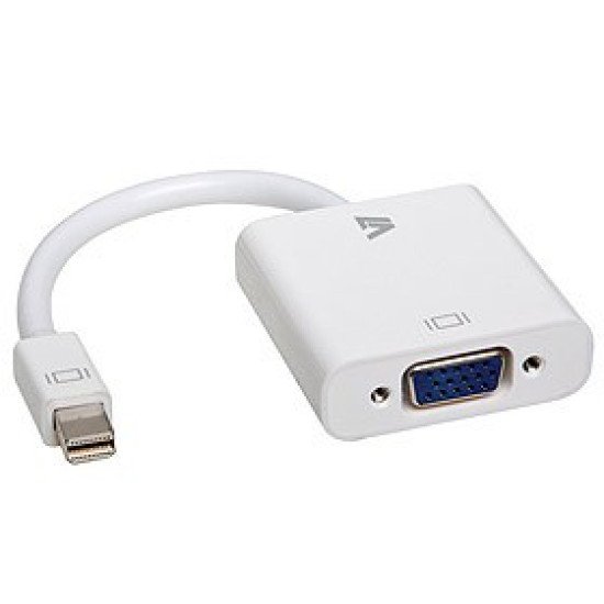 V7 Adaptateur vidéo Mini-DisplayPort mâle vers VGA femelle, blanc
