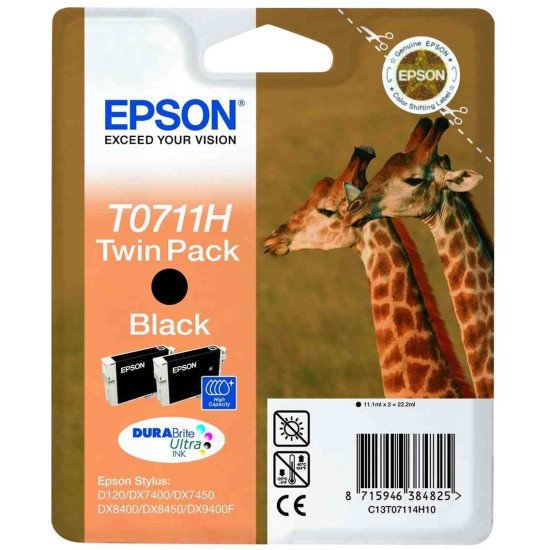 Epson T0711 Pack de 2 cartouches encre noir