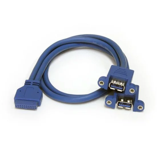StarTech.com Câble USB 3.0 2 ports monté sur panneau Câble USB A vers adaptateur carte mère F/F StarTech.com Câble USB 3.0 2 ports monté sur panneau Câble USB A vers adaptateur carte mère F/F