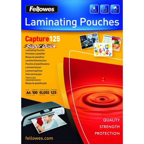 Fellowes Pochettes SuperQuick brillantes A4 125 microns