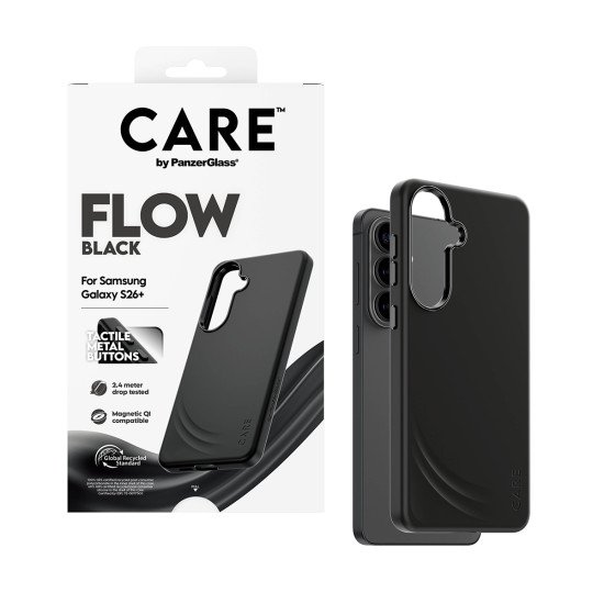 PanzerGlass CARE™ by ® Flow Case Black w. Qi Samsung Galaxy S26+ coque de protection pour téléphones portables Housse Noir