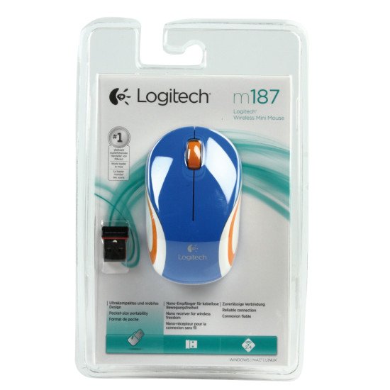 Logitech LGT-M187BU Souris Optique Sans fil