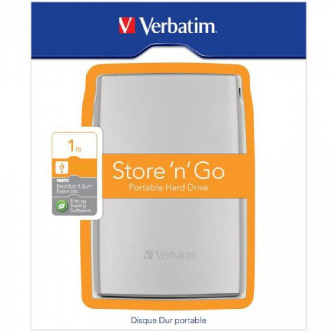 Verbatim Store'n'Go USB 3.0 Disque dur externe 2.5 1 To Argent 53071 pas  cher
