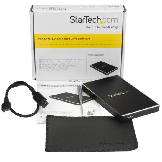 StarTech.com Boîtier USB 3.0 pour disque dur SATA de 2,5 pouces - Boîtier externe HDD / SSD - Noir