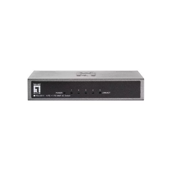 LevelOne FEU-0511 commutateur réseau Fast Ethernet (10/100) Noir, Gris