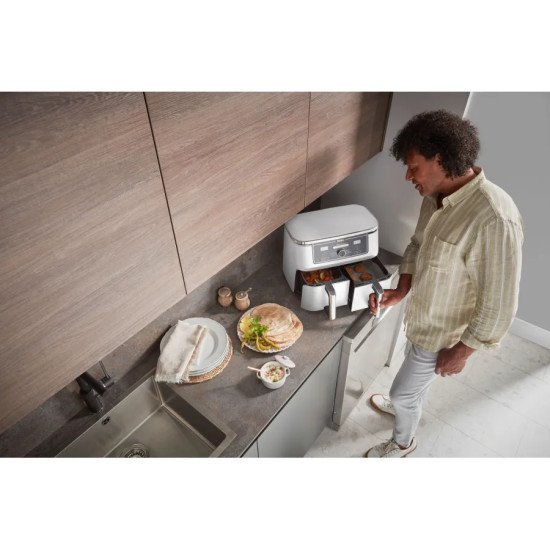 Ninja AF400EU Double 9,5 L Autonome 2470 W Friteuse d'air chaud Blanc Ninja AF400EU Double 9,5 L Autonome 2470 W Friteuse d'air chaud Blanc