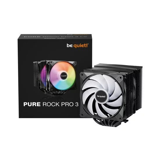 be quiet! PURE ROCK PRO 3 Black| Ventirad double tour, socket Intel et AMD, finition noire, ARGB be quiet! PURE ROCK PRO 3 Black| Ventirad double tour, socket Intel et AMD, finition noire, ARGB