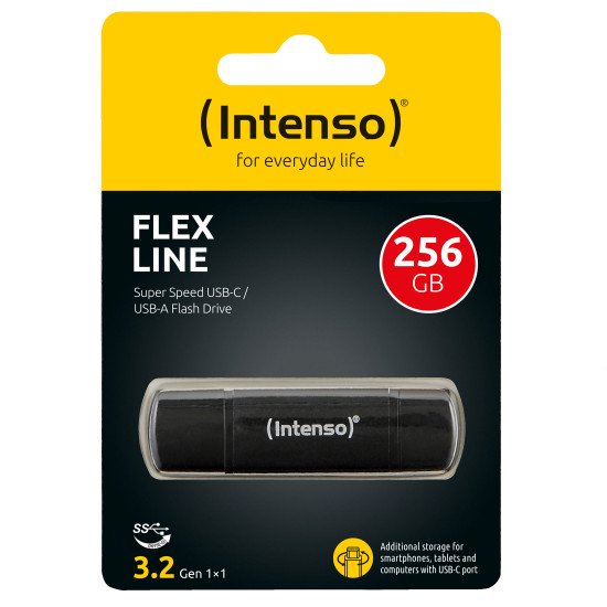 Intenso 3544492 lecteur USB flash 256 Go USB Type-A / USB Type-C 3.2 Gen 1 (3.1 Gen 1) Noir