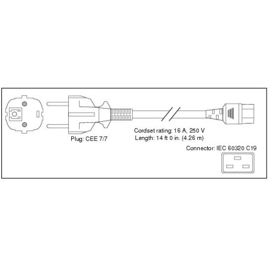 Cisco CAB-AC-2500W-EU= câble électrique Noir 4,26 m CEE7/7 Coupleur C19