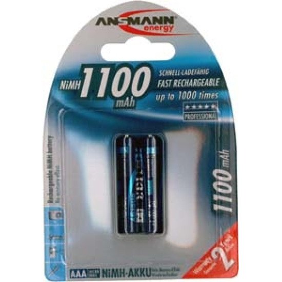 Ansmann 1x2 NiMH 1100 mAh Micro / AAA / HR03 Hybrides nickel-métal (NiMH)