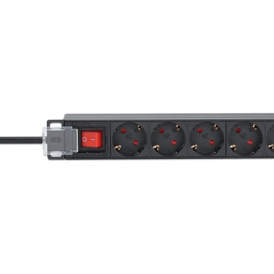 Intellinet Unité de distribution d'alimentation (PDU) 19" 1U à 9 prises EU, avec interrupteur marche/arrêt, montage horizontal, 16 A, prises EU CEE 7/3, câble d'alimentation 2 m, sortie, montage en rack, garantie trois ans