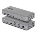 StarTech.com Station d'Accueil USB-C pour Trois Écrans, DisplayPort / HDMI, 4K 60Hz, Recharge d'Ordinateur Portable 100W, 1 GbE, Sans Pilote, Station d'Accueil Multi-Écrans pour Windows