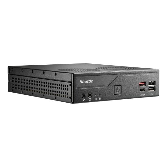 Shuttle Slim PC DH810 , S1851, 1x HDMI (2.1), 1x DP, 1x USB-C (DP), 1x 2.5", 2x M.2, 2x LAN (Intel 1G + 2.5G), 2x COM, fonctionnement permanent 24/7, attaches VESA Shuttle Slim PC DH810 , S1851, 1x HDMI (2.1), 1x DP, 1x USB-C (DP), 1x 2.5", 2x M.2, 2x LAN (Intel 1G + 2.5G), 2x COM, fonctionnement permanent 24/7, attaches VESA
