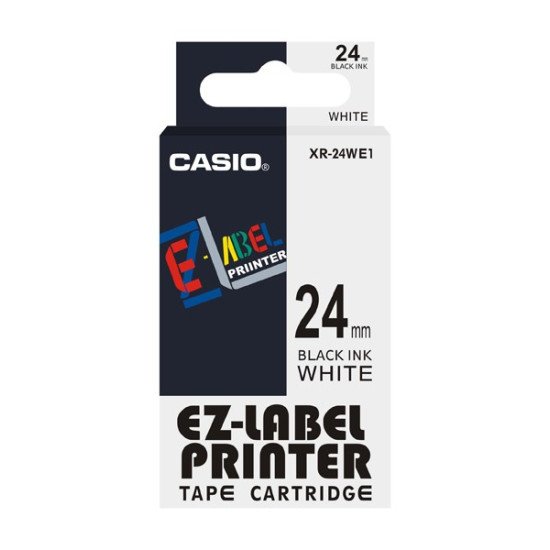 Casio XR-24WE1 ruban d'étiquette Noir sur blanc